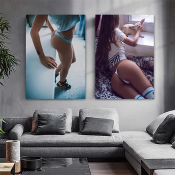 Секси красота със задните части нагоре плакати и отпечатъци Модерни фигури Платно живопис Картини за стена за хол Декорация на дома