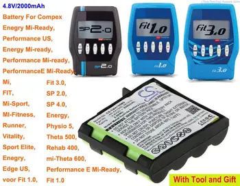 OrangeYu 2000mAh батерия 4H-AA1500, 941210 за Compex Mi, MI-Fitness, Mi-Sport, Performance Mi-ready, Performance US