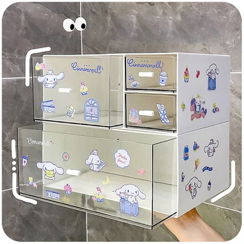 1бр Sanrio Kawaii Cinnamoroll кутия за съхранение Girly карикатура настолен многофункционален чекмедже кутия за съхранение Аксесоари за коса кутия за съхранение