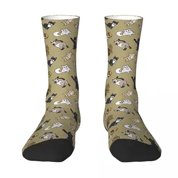 All Seasons Crew Stockings Cat Pattern - Пясъчни чорапи Harajuku Fashion Hip Hop Дълги чорапи Аксесоари за мъже Дамски подаръци