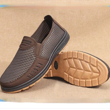 XIHAHA Летни ежедневни спортни обувки Мода Мъжки мрежести обувки Мъж Плоска обувка Спортна обувка Маратонка Мъжки обувки за ходене на открито
