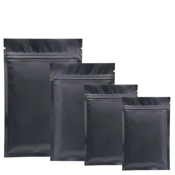 разнообразни размери матово бяло/черно/черно цип заключване чанти 100pcs PE пластмасови плоски Ziplock пакет чанта