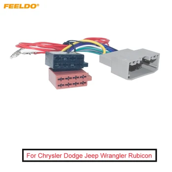 FEELDO Car CD Radio Audio ISO кабелен адаптер с ACC проводник за Chrysler Dodge Jeep Wrangler Rubicon 2007 + ISO кабел